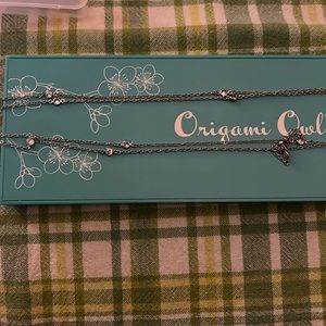 Crystal station chain in 36” matte vintage silver